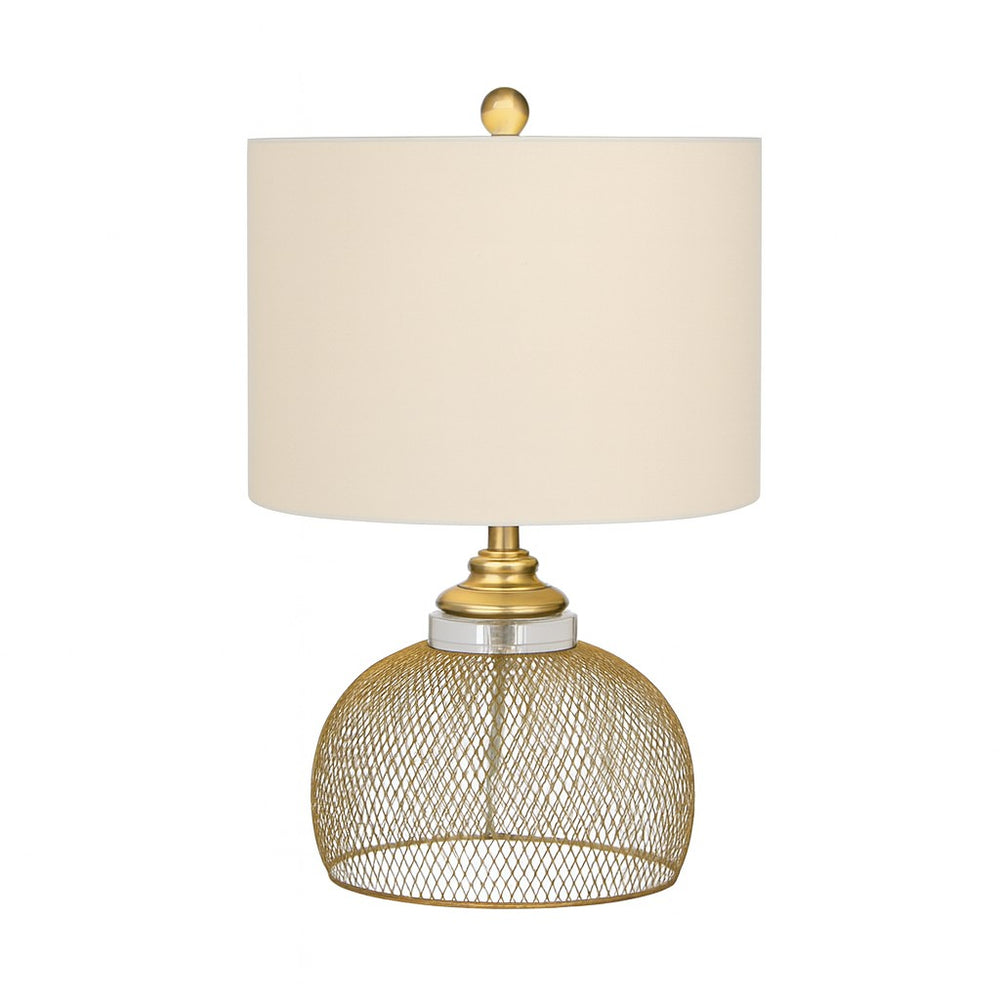Urban Designs Eugenia Golden Metal Cage Table Lamp