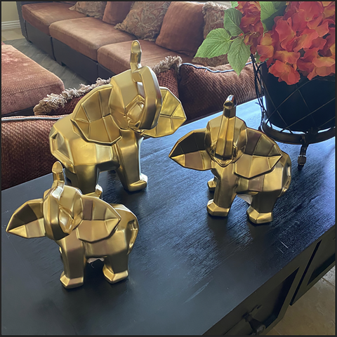 Urban Designs Luck And Wisdom Elephant Trio Collectible Statue Figurine