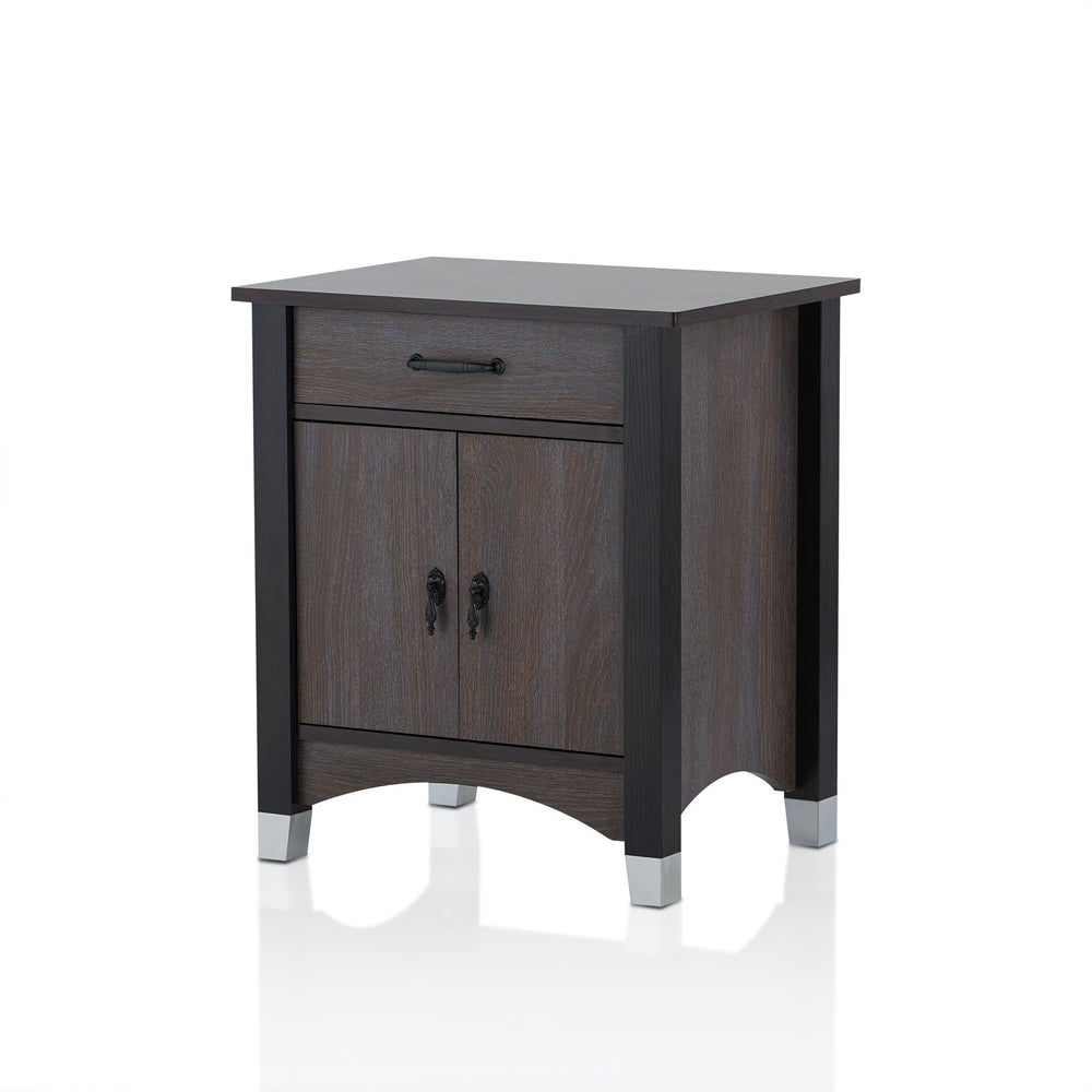 Urban Designs Rustic 24" Nightstand Bedside Table - Gray Oak