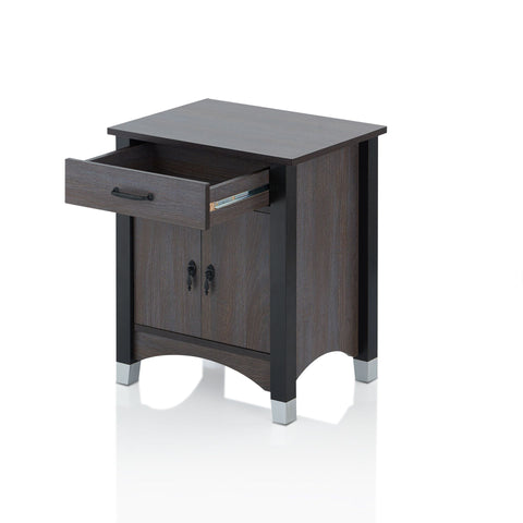 Urban Designs Rustic 24" Nightstand Bedside Table - Gray Oak
