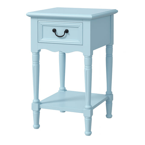 Urban Designs Wooden Accent Table / Nightstand with Drawer and Bottom Shelf – 29" H, 16" L x 16" W