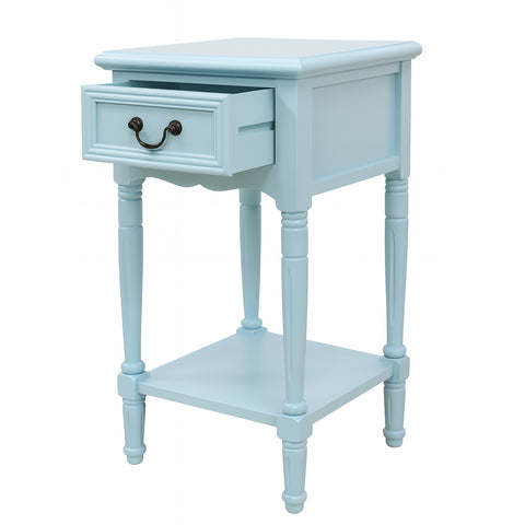 Urban Designs Wooden Accent Table / Nightstand with Drawer and Bottom Shelf – 29" H, 16" L x 16" W