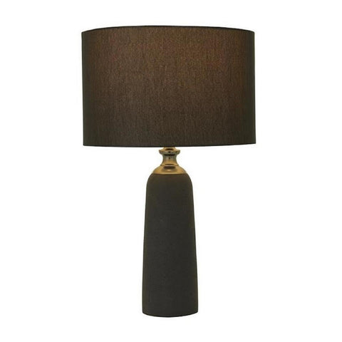 Urban Designs Contemporary 24-Inch Textured Cement Table Lamp - Black