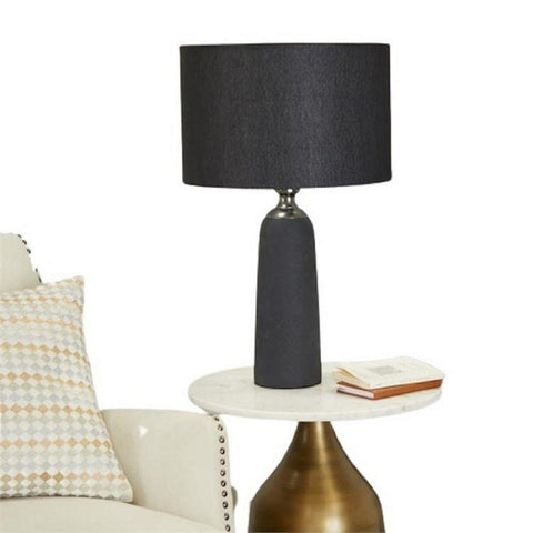 Urban Designs Contemporary 24-Inch Textured Cement Table Lamp - Black