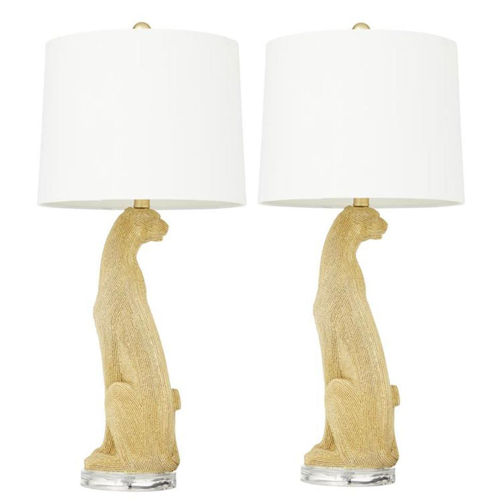 Urban Designs Leopard Glam 29-Inch Table Lamp Set of 2 - Gold