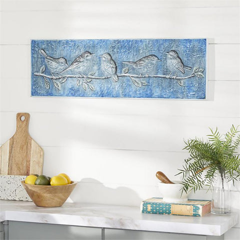 Urban Designs Chirping Birds 32-Inch Spring Metal Art Wall Decor