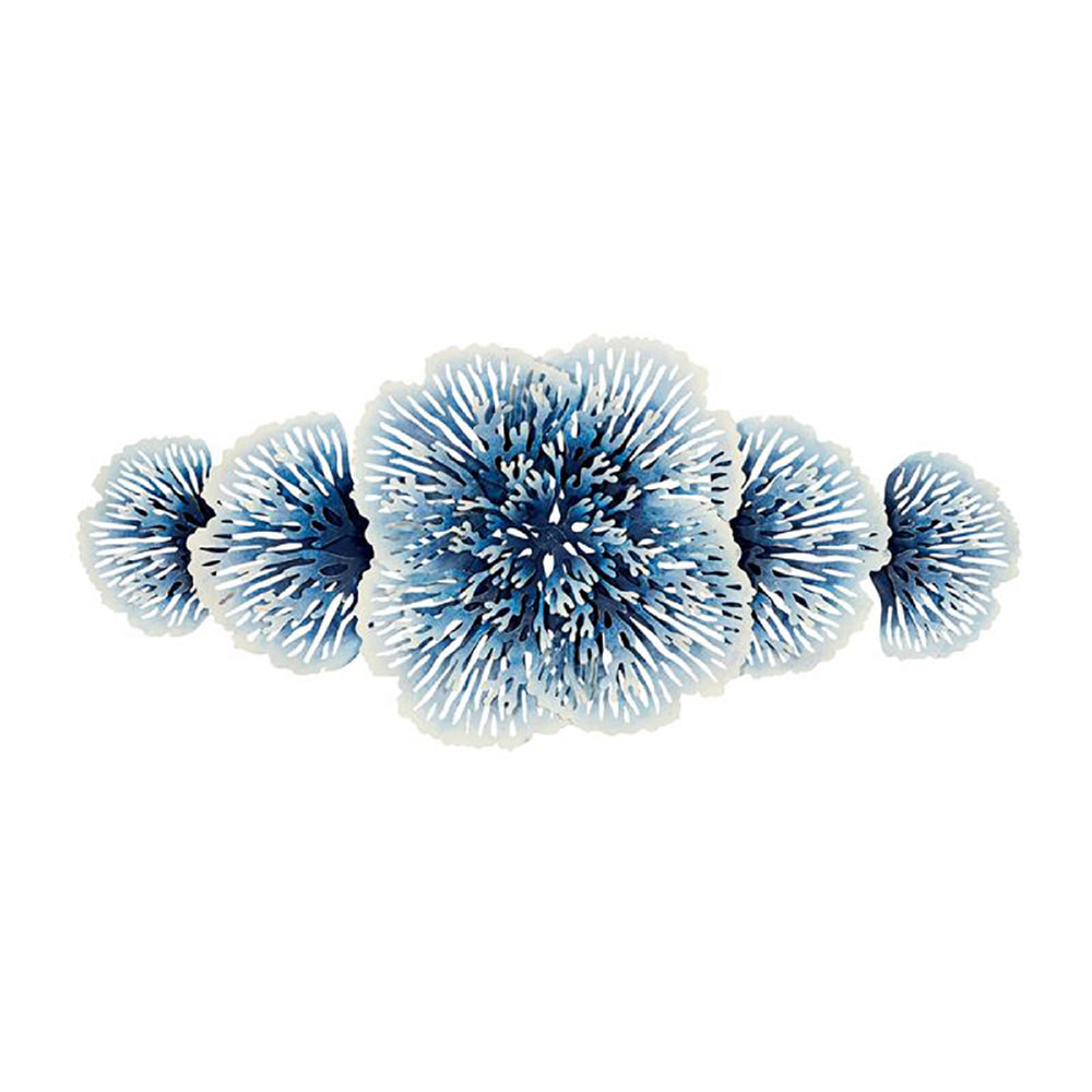 Urban Designs Coral Reef 38-Inch Coastal Decor Metal Wall Sculpture - Blue