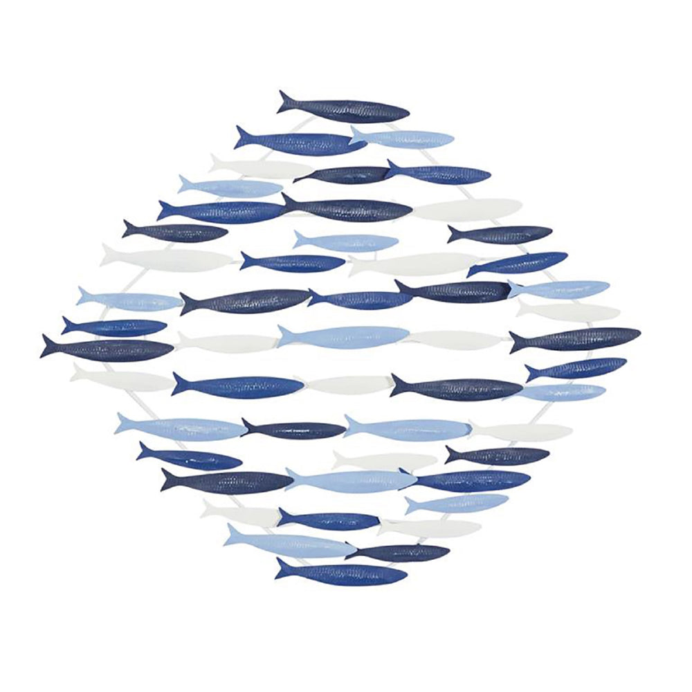 Urban Designs 26.5-Inch Coastal Fish Metal Wall Art Decor - Blue