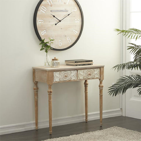 Urban Designs Farmhouse 35" L Handmade Wood Console Table