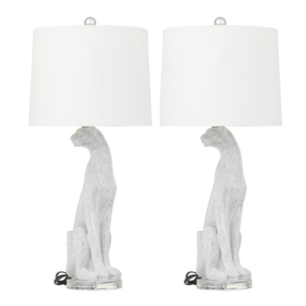 Urban Designs Leopard Glam 29-Inch Table Lamp Set of 2 - Silver