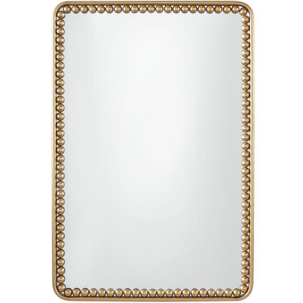 Urban Designs Beaded Beauty Gold Metal Frame Wall Mirror