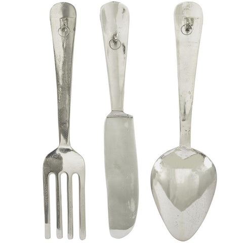 Urban Designs Handcrafted Aluminum 3-Piece Utensil Wall Decor Set