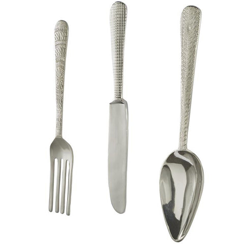 Urban Designs Handcrafted Aluminum 3-Piece Utensil Wall Decor Set
