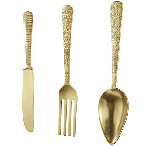 Urban Designs Handcrafted Aluminum 3-Piece Utensil Wall Decor Set