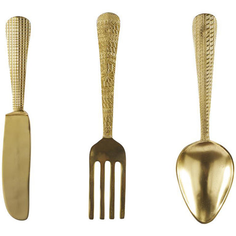 Urban Designs Handcrafted Aluminum 3-Piece Utensil Wall Decor Set