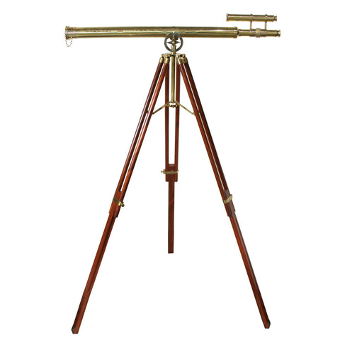 Urban Designs Antiqued Brass 58-inch Handcrafted Decorative Telescope