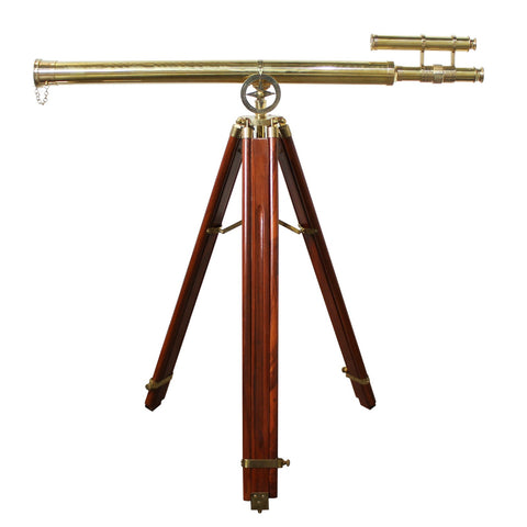 Urban Designs Antiqued Brass 58-inch Handcrafted Decorative Telescope