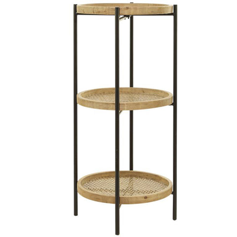 Urban Designs Contemporary Three-Tier Accent Table with Metal Frame
