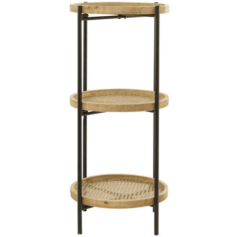 Urban Designs Contemporary Three-Tier Accent Table with Metal Frame