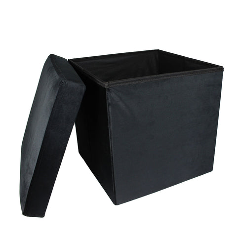 Urban Designs Modern Foldable Fabric Cube Storage Stool Ottoman