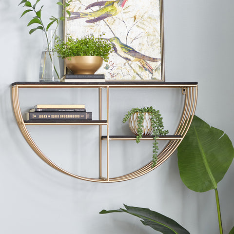 Urban Designs Ellison Gold Metal Decorative Wall Shelf