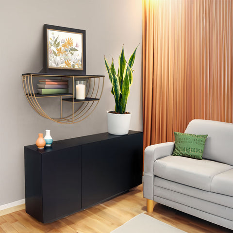 Urban Designs Ellison Gold Metal Decorative Wall Shelf