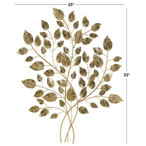 Urban Designs Graceful Leaves 33" High Metal Wall Decor