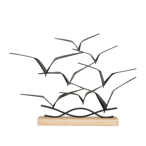 Urban Designs Unity 14-Inch Metal and Wood Flock Of Birds Tabletop Decor