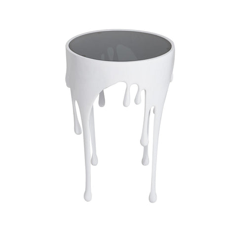 Urban Designs Melting Metal 25-Inch Metallic Drip Design Accent Table