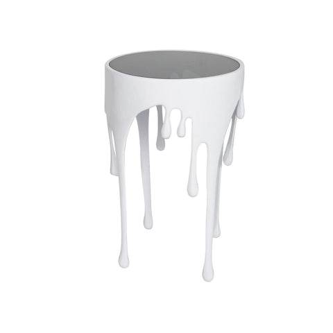 Urban Designs Melting Metal 25-Inch Metallic Drip Design Accent Table