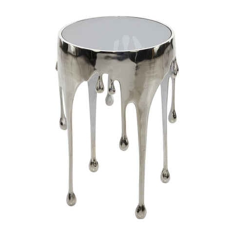 Urban Designs Melting Metal 25-Inch Metallic Drip Design Accent Table
