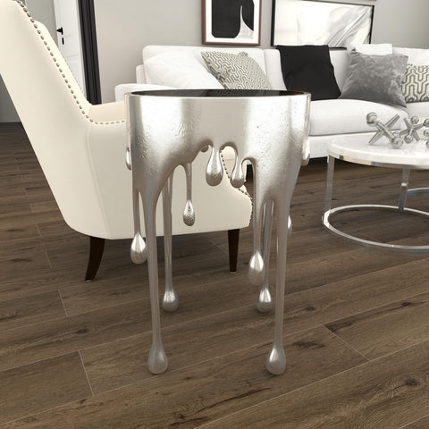 Urban Designs Melting Metal 25-Inch Metallic Drip Design Accent Table
