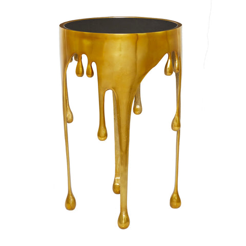 Urban Designs Melting Metal 25-Inch Metallic Drip Design Accent Table