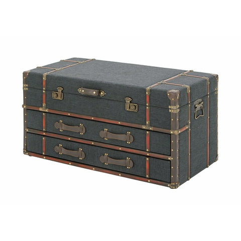 Urban Designs Anders 40-Inch Linen Upholstered Wood Trunk Design Coffee Table