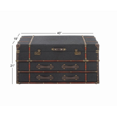 Urban Designs Anders 40-Inch Linen Upholstered Wood Trunk Design Coffee Table