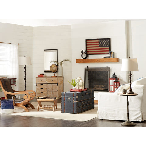 Urban Designs Anders 40-Inch Linen Upholstered Wood Trunk Design Coffee Table