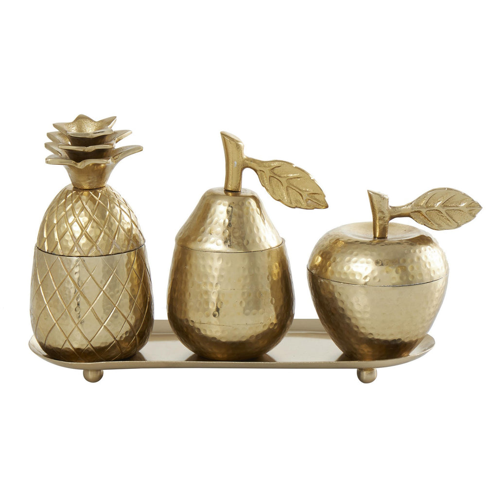 Urban Designs 4-PC Decorative Table Centerpiece Storage Jar Set - Gold