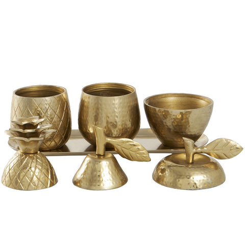 Urban Designs 4-PC Decorative Table Centerpiece Storage Jar Set - Gold