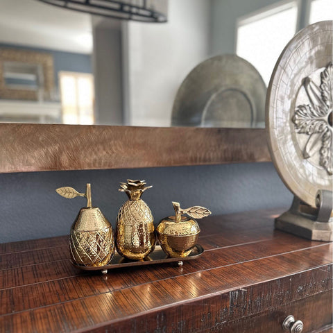 Urban Designs 4-PC Decorative Table Centerpiece Storage Jar Set - Gold