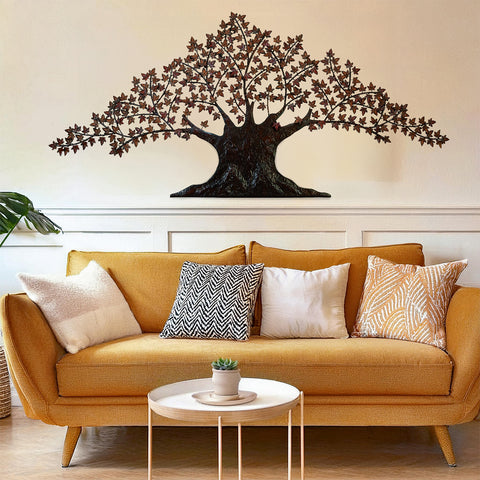Urban Designs Handcrafted Tree of Life Large Metal Wall Art Decor - 7 Feet