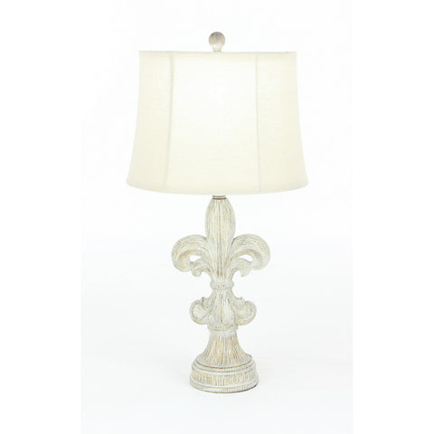 Urban Designs Fleur-De-Lis 28-Inch Heavily Distressed 2-Piece Table Lamp Set