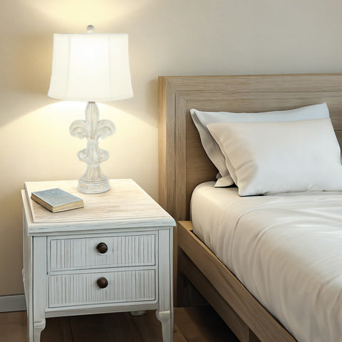 Urban Designs Fleur-De-Lis 28-Inch Heavily Distressed 2-Piece Table Lamp Set