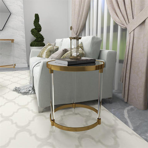 Urban Designs Weston Gold Round Accent Table