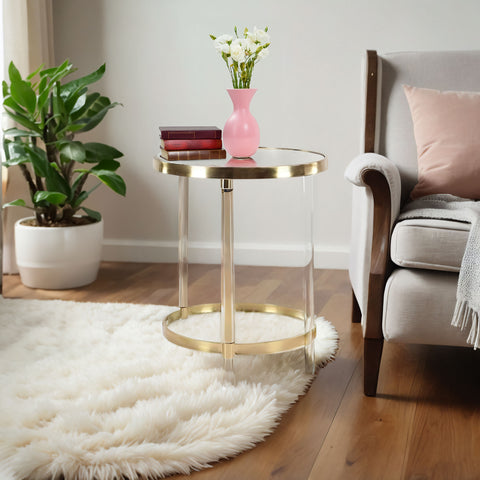 Urban Designs Weston Gold Round Accent Table
