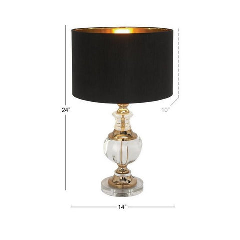 Urban Designs Decorator's Collection Crystal Gold Round Table Lamp