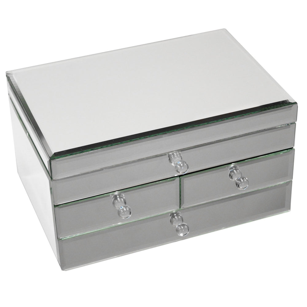 Urban Designs Legacy Mirrored Glass 3-Drawer Jewelry Box