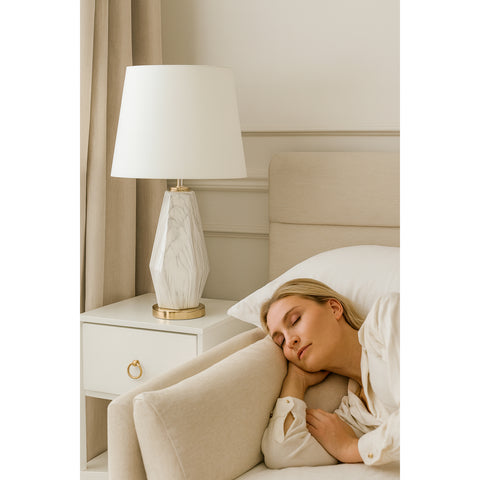 Urban Designs Claudia Glazed Ceramic Diamond Shape Table Lamp