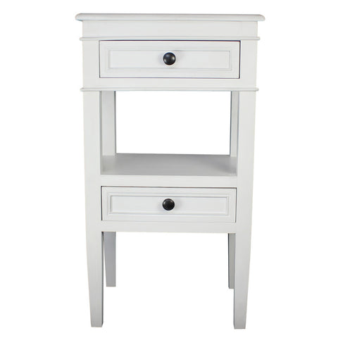 Urban Designs Erika 2-Drawer Middle Shelf Wooden Accent Side Table
