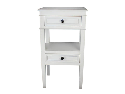Urban Designs Erika 2-Drawer Middle Shelf Wooden Accent Side Table
