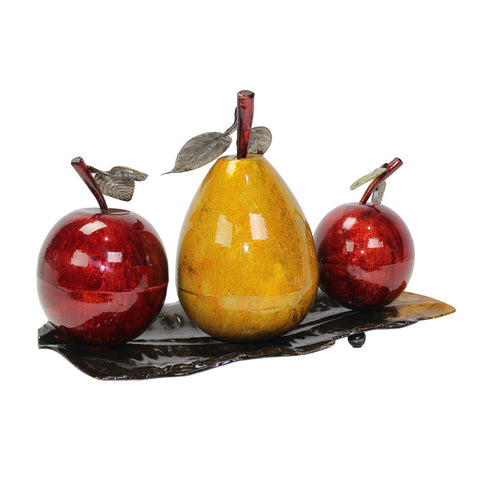 Urban Designs Glazed Metal Artificial Fruit Centerpiece Decor